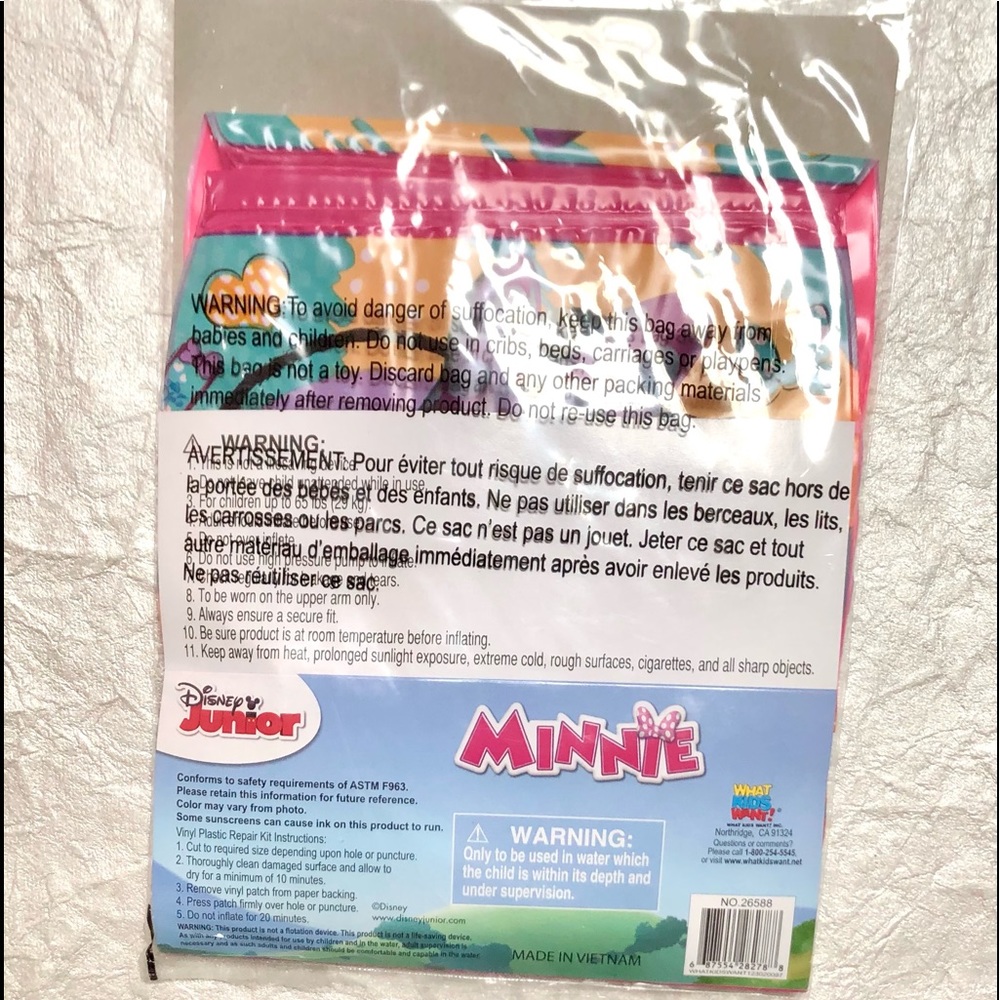 UPD Minnie's & Daisy’s Bow-Tique Inflatable Arm Floaties Set Of 2 65 Lbs NWT - Picture 6 of 6